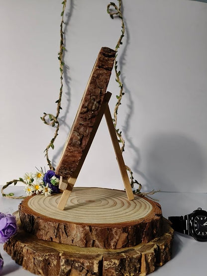 Personalized Wooden Photo Frame with Stand | Natural Himalayan Deodar Wood | Custom Engraved Photo Gift | Round Wooden Slice Plaque | Birthday, Anniversary & Couple Gift